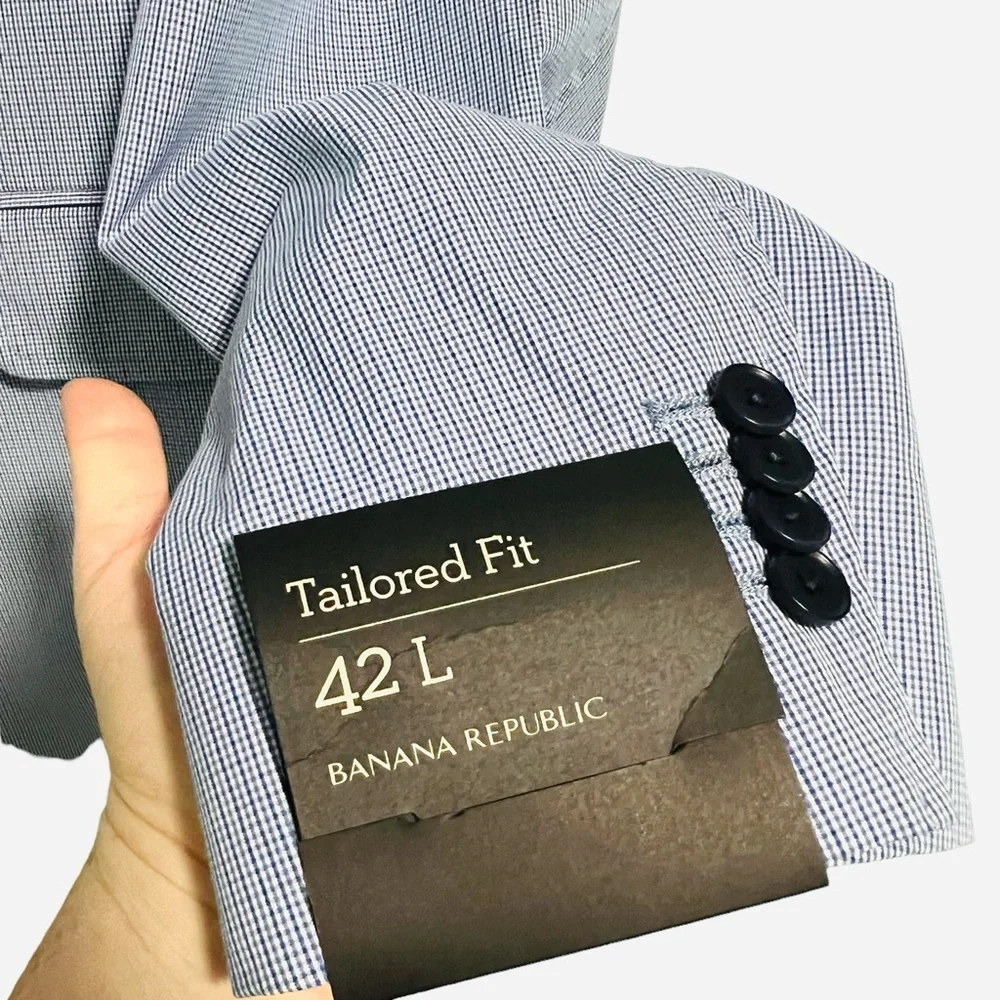 Banana Republic Light Blue Seersucker Sport Coat Blazer